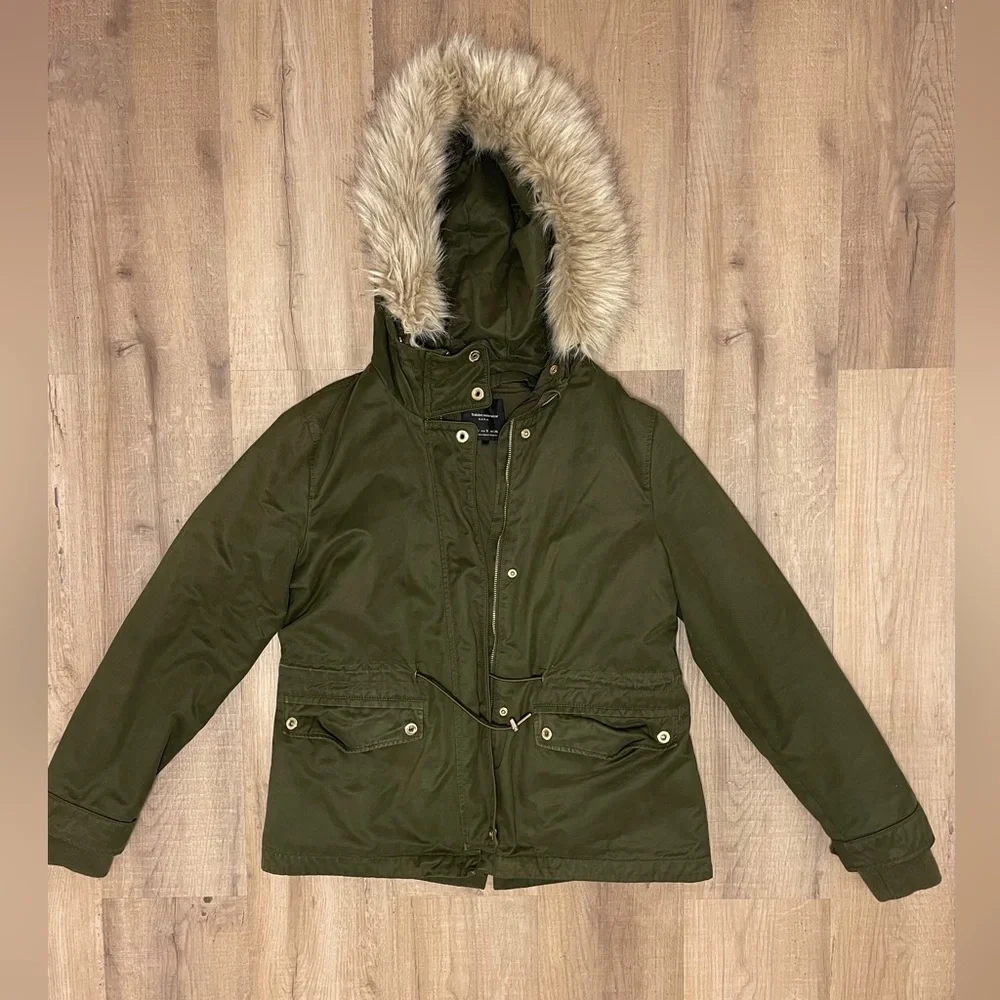 ZARA Khaki Fall/Winter Jacket - Picture 5 of 11